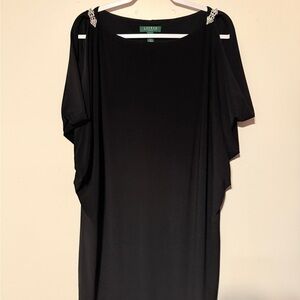 Lauren Ralph Lauren Black Dress with Embellished Shoulders